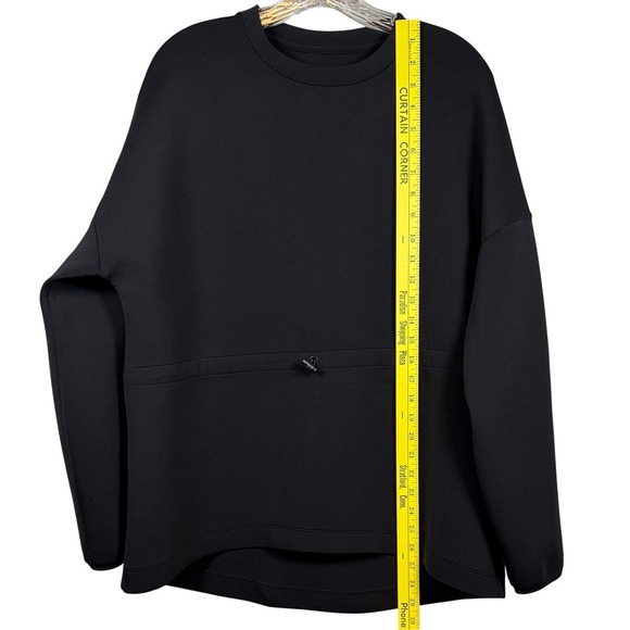 SWEATY BETTY Grace Toggle Waist Crewneck Sweatshirt, Black, Size Medium - Picture 3 of 10